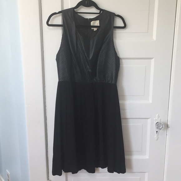 Line & Dot Leather and Chiffon Party Dress - Picture 1 of 4